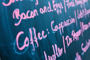 Cafe menu board